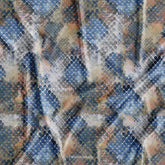 Designer Indigo Printed Fabric For Designer Dresses